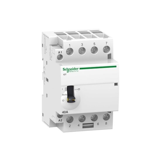 Contactor iCT, comanda manuala, 40A, 4NO, 24V, 50Hz, Schneider Electric ACTI9 A9C21144