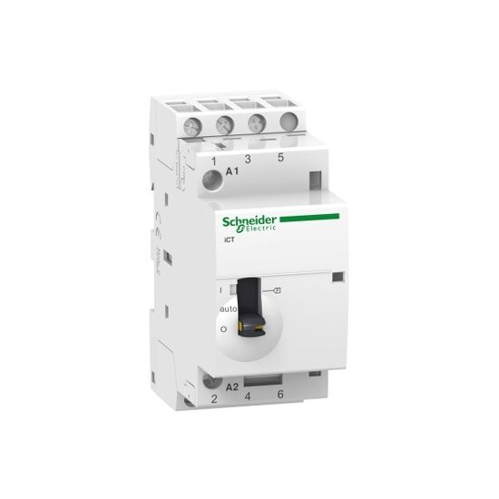 Contactor iCT, comanda manuala, 25A, 3NO, 220/240V, 50Hz, Schneider Electric ACTI9 A9C21833