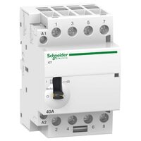 Contactor iCT, comanda manuala, 40A, 4NO, 220/240V, 50Hz, Schneider Electric ACTI9 A9C21844