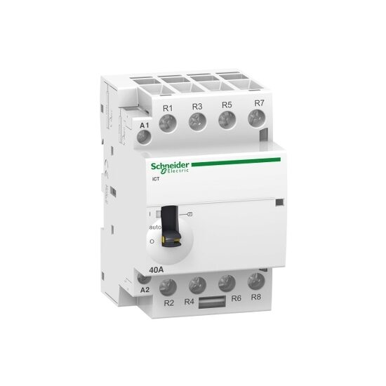 Contactor iCT, comanda manuala, 63A, 4NO, 220/240V, 50Hz, Schneider Electric ACTI9 A9C21864