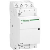 Contactor iCT, 20A, 4NO, 220/240V, 50Hz, Schneider Electric ACTI9 A9C22824
