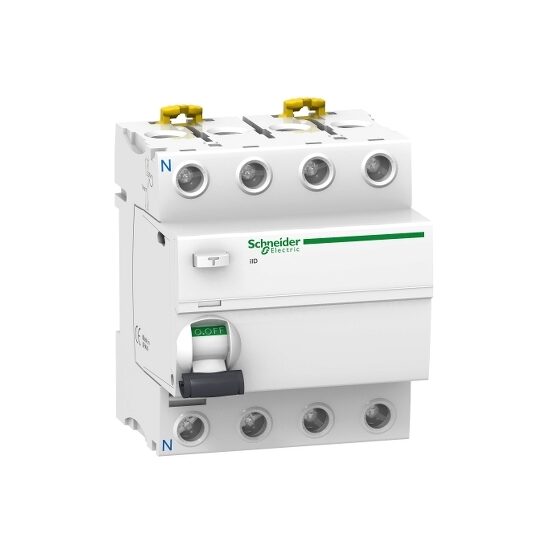 Siguranta diferentiala | Protectie diferentiala iID, 4P, 80A, 100mA, tip AC, Schneider Electric ACTI9 A9R12480