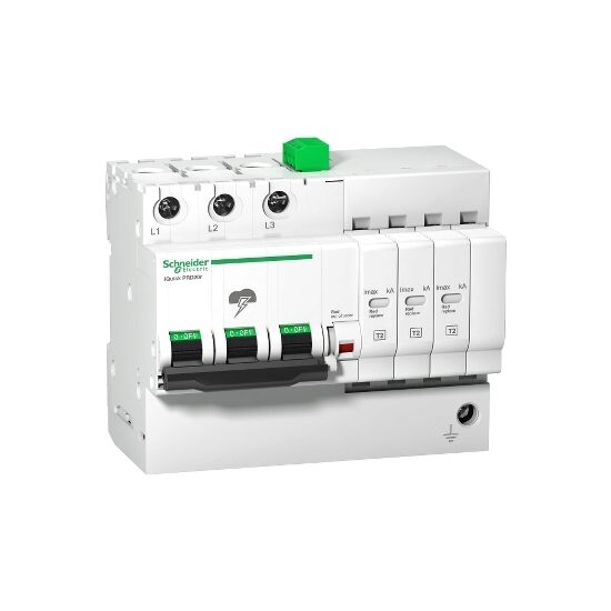 Protectie supratensiune | Descarcator modular de protectie contra supratensiunii PRD40r, 3P, 350V, cu transfer la distanta, Schneider Electric ACTI9 A9L16293