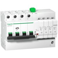 Protectie supratensiune | Descarcator modular de protectie contra supratensiunii PRD8r, 3P+N, 264V, cu transfer la distanta, Schneider Electric ACTI9 A9L16300
