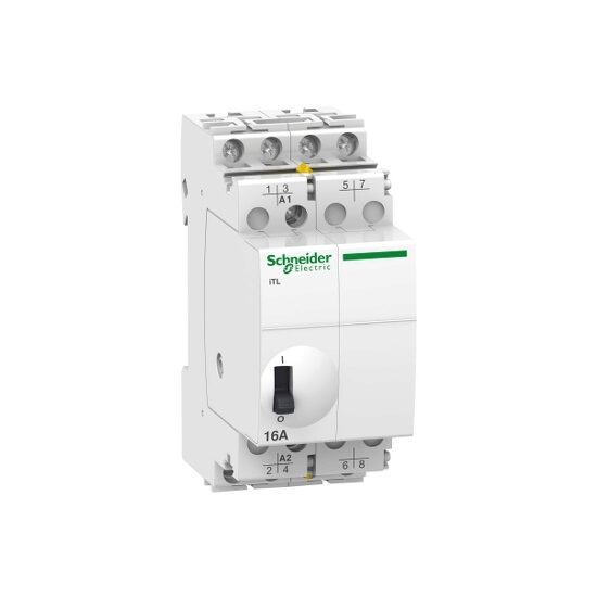 Teleruptor iTL, 4P, 4NO, 16A, bobina, 12V c.c., 24V c.a., 50/60Hz, Schneider Electric ACTI9 A9C30114