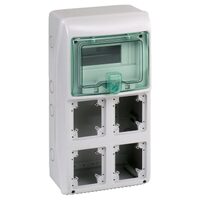Cofret pentru prize electrice IP65, 8 module, 4 deschideri, Schneider Electric KAEDRA 13179