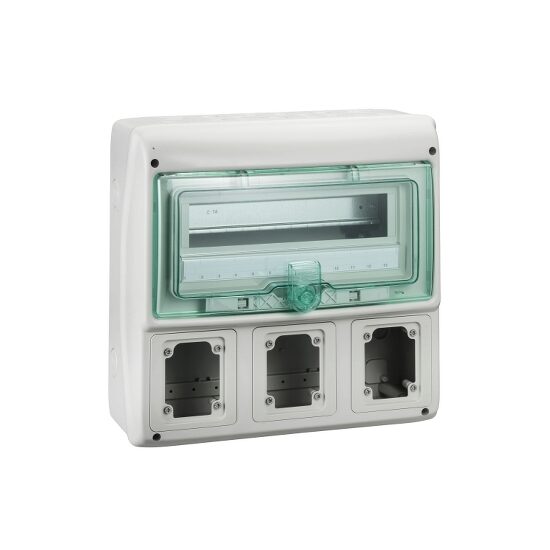 Cofret pentru prize electrice IP65, 13 module, 3 deschideri, Schneider Electric KAEDRA 13180