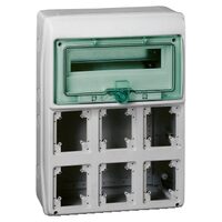 Cofret pentru prize electrice IP65, 13 module, 6 deschideri, Schneider Electric KAEDRA 13181