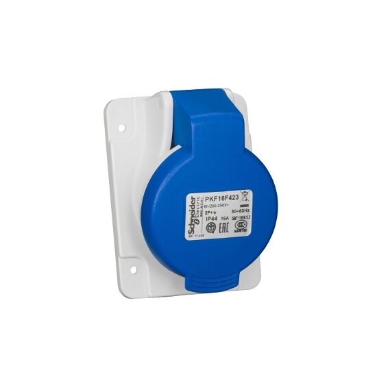 Priza inclinata cu montaj in cofret 16A, 220V, IP44, 3 Poli, Schneider Electric PRATIKA PKF16F423