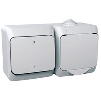 Priza simpla cu impamantare (schuko) și intrerupator bipolar, alba, Schneider Electric CEDAR WDE000502