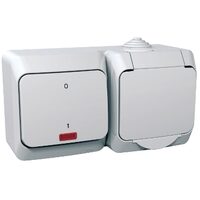 Priza simpla cu impamantare și intrerupator bipolar cu indicator luminos, alba, Schneider Electric CEDAR WDE000503