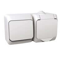 Priza simpla cu impamantare (schuko) și intrerupator cap scara, alba, Schneider Electric CEDAR WDE000504
