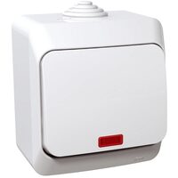 Intrerupator simplu cu indicator luminos, alb, Schneider Electric CEDAR WDE000514