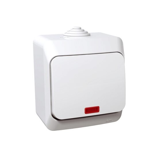 Intrerupator simplu cu indicator luminos, alb, Schneider Electric CEDAR WDE000514