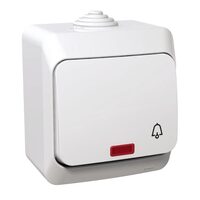 Intrerupator revenire cu indicator luminos si simbol sonerie, alb, Schneider Electric CEDAR WDE000515