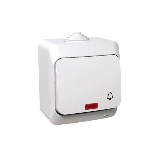 Intrerupator revenire cu indicator luminos si simbol sonerie, alb, Schneider Electric CEDAR WDE000515