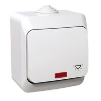 Intrerupator revenire cu indicator luminos si simbol lumina, alb, Schneider Electric CEDAR WDE000516