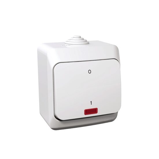 Intrerupator bipolar cu indicator luminos, alb, Schneider Electric CEDAR WDE000521