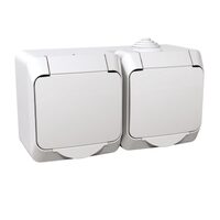 Priza dubla cu impamantare și obturatoare, alba, Schneider Electric CEDAR WDE000523