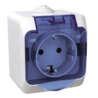 Priza simpla cu impamantare și obturatoare, capac transparent, alba, Schneider Electric CEDAR WDE000543
