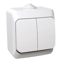 Intrerupator dublu cu indicator luminos, alb, Schneider Electric CEDAR WDE000551