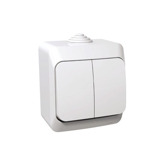 Intrerupator dublu cu indicator luminos, alb, Schneider Electric CEDAR WDE000551