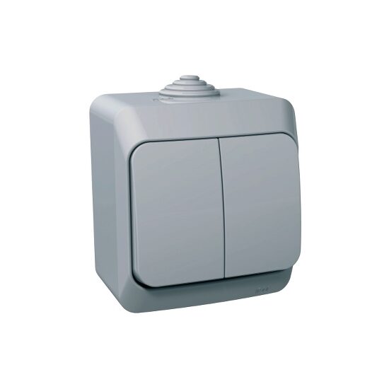 Intrerupator dublu cu indicator luminos, gri, Schneider Electric CEDAR WDE000651