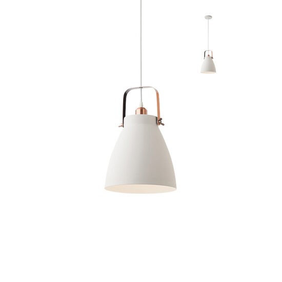 Lustra moderna alb mat detalii cupru 1xE27, Arne 01-1311 Smarter