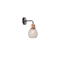 Aplica moderna neagra detalii cupru antichizat, Edison 01-1575 Smarter