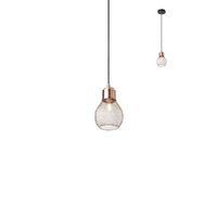 Lustra moderna neagra detalii cupru antichizat, Edison 01-1578 Smarter
