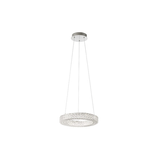 Lustra moderna LED crom abajur efect cristal, Metis 01-1389 Smarter