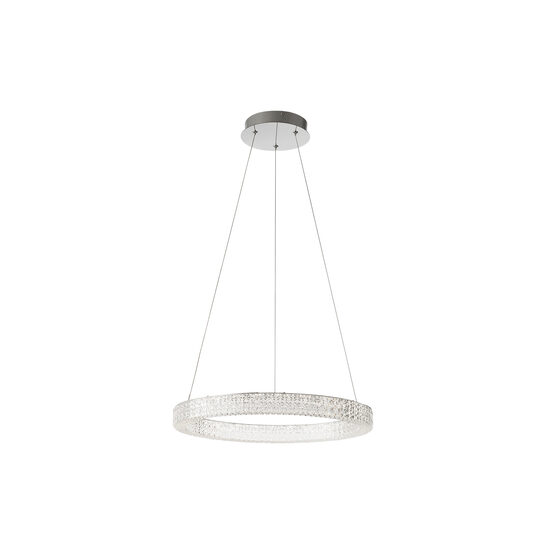 Lustra moderna LED crom abajur efect cristal, Metis 01-1390 Smarter