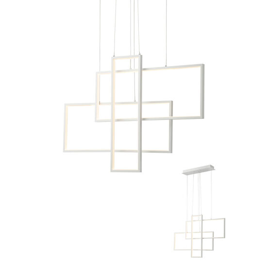 Lustra moderna LED alb mat, Plana 01-2313 Smarter