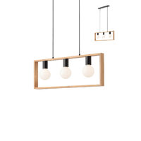 Lustra moderna negru mat si lemn natur fag, Timber 01-1665 Smarter