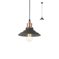 Lustra moderna Spinner negru mat detalii cupru, 01-1292 Smarter