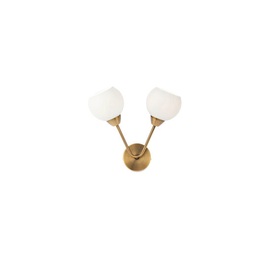 Aplica moderna bronz antichizat abajururi sticla opal, Pluri 02-974 Smarter