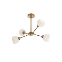 Plafoniera moderna bronz antichizat abajururi sticla opal, Pluri 02-975 Smarter