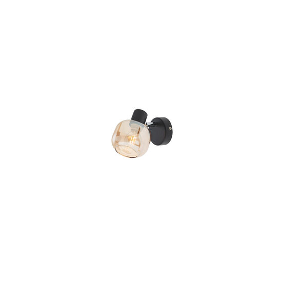 Aplica moderna negru mat abajur ambra, Amber 04-483 Smarter