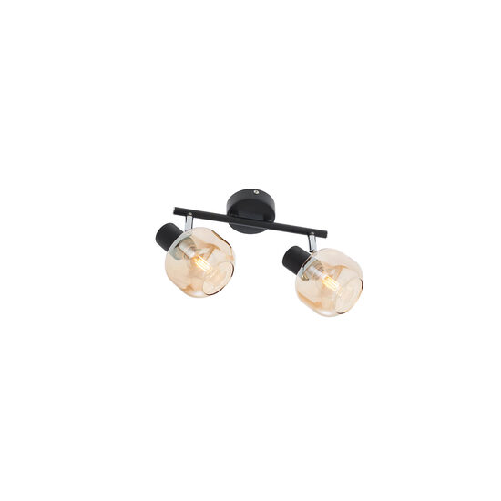 Aplica/plafoniera moderna negru mat abajur ambra,  Amber 04-484 Smarter
