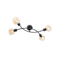 Plafoniera moderna negru mat abajur ambra, Amber 04-486 Smarter