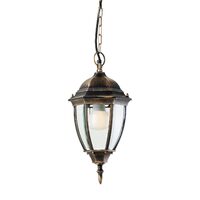 Lustra exterior IP44 negru antichizat auriu sticla fatetata, Sevilla 9607 Smarter