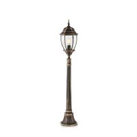 Stalp exterior IP44 negru antichizat auriu sticla fatetata, Sevilla 9608 Smarter