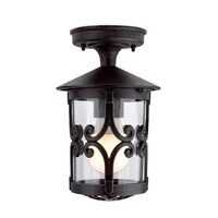 Plafoniera exterior IP23 ruginiu abajur sticla, Tirol 9261 Smarter