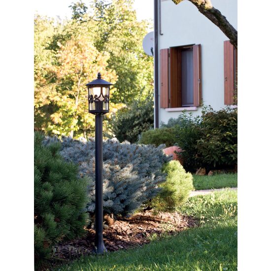Stalp exterior IP23 ruginiu abajur sticla, Tirol 9262 Smarter