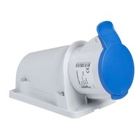 Priza inclinata cu montaj pe perete 16A, 250V, IP44, 3 Poli, Schneider Electric PRATIKA PKF16W423