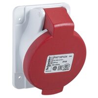 Priza inclinata cu montaj in cofret 16A, 380V, IP44, 4 Poli, Schneider Electric PRATIKA PKF16F434
