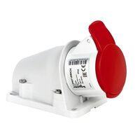 Priza inclinata cu montaj pe perete 16A, 380V, IP44, 4 Poli, Schneider Electric PRATIKA PKF16W434