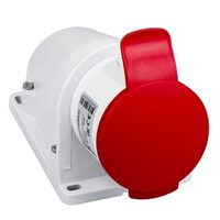 Priza inclinata cu montaj pe perete 32A, 380V, IP44, 5 Poli, Schneider Electric PRATIKA PKF32W435