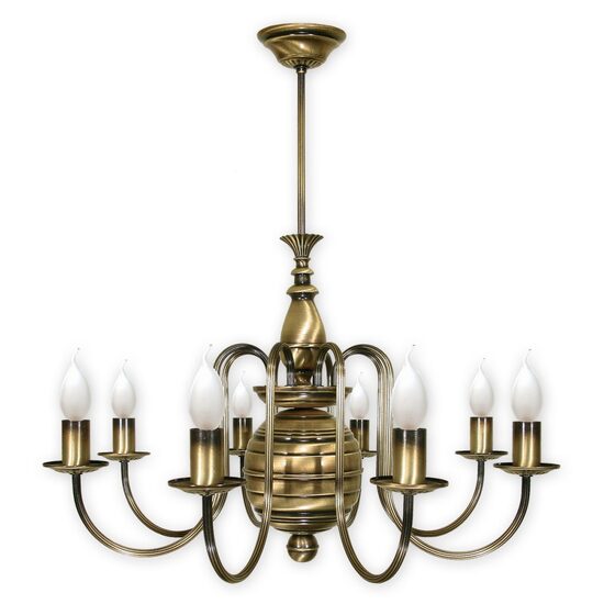Candelabru clasic alama patinata 8 brate 8xE14/60W, Kandelabr 194/W8 Lemir