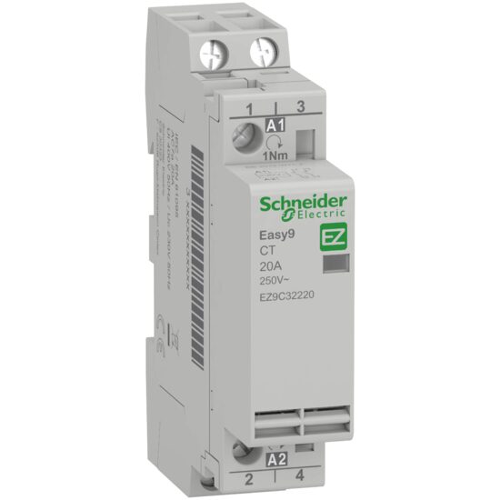 Contactor modular 2P, 20A, 2NO, 230V, 50Hz, Schneider Electric Easy9 EZ9C32220